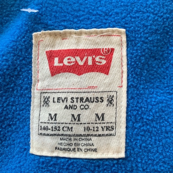 Like⭐️NEW⭐️LEVI’S BOYS Blue Puffer Winter Down Jacket •Fleece Lining •Medium - Picture 5 of 11